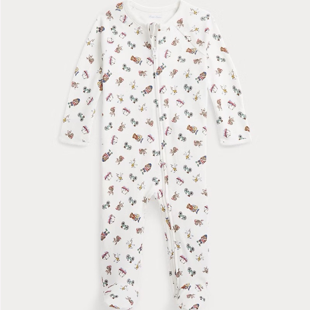 Ralph Lauren Nantucket Bear Girls Footie